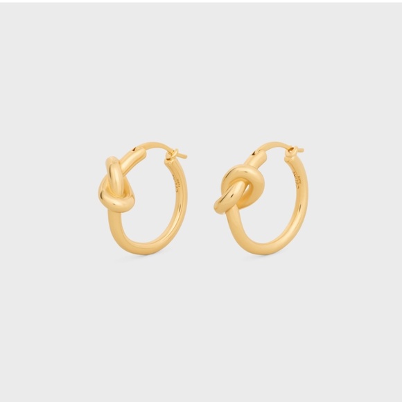 Authentic Celine KNOT SMALL HOOPS IN BRASS WITH GOLD FINISH - Picture 1 of 4